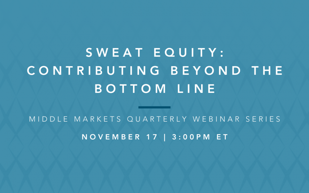 sweat equity: contributing beyond the bottom line